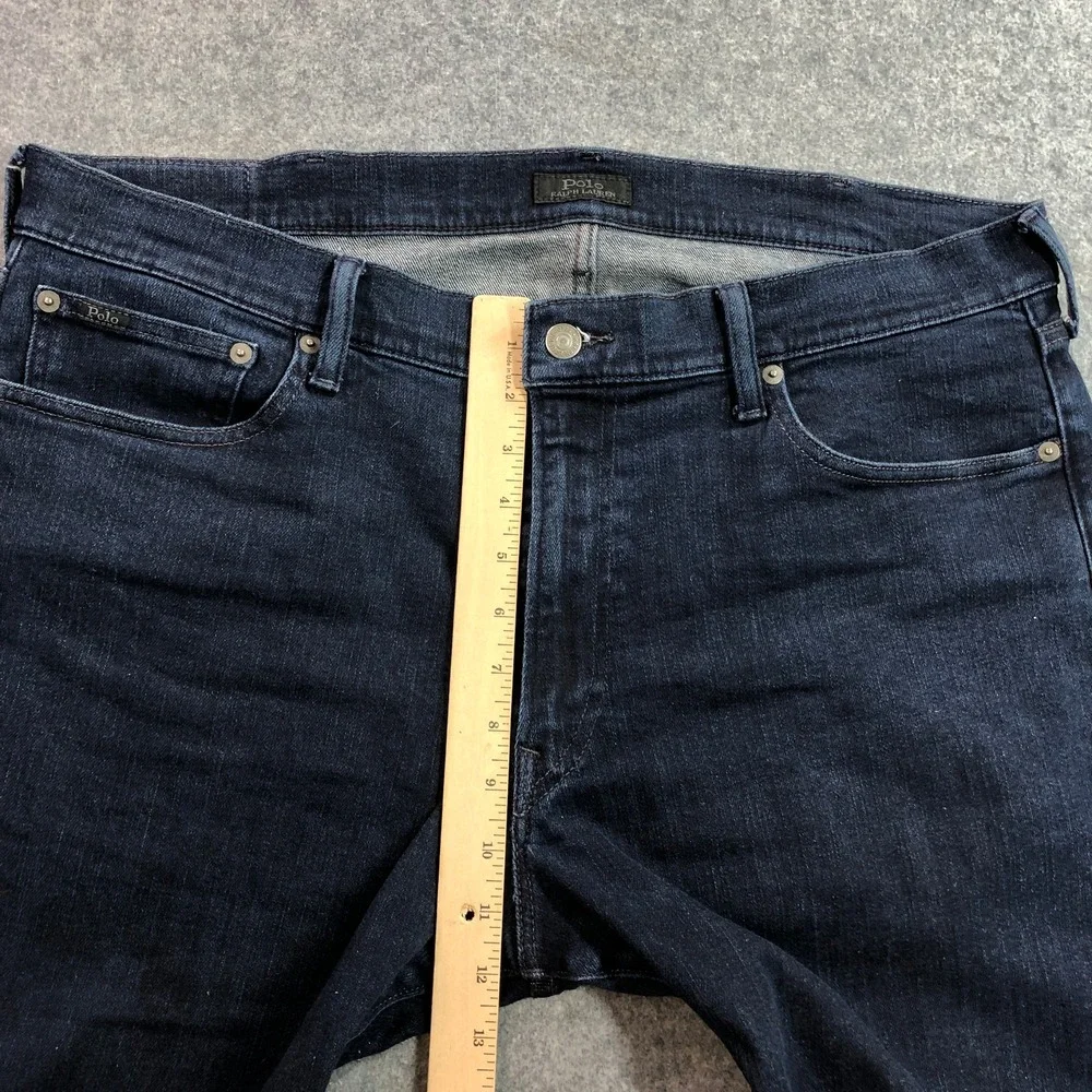 Polo Ralph Lauren Mens Jeans 38/30 Varick Slim Straight Dark Indigo Stretch